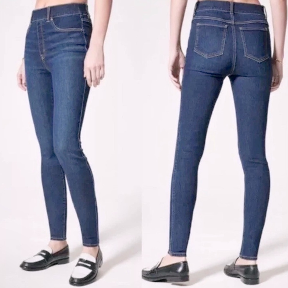 SPANX Women’s Jean-ish Pull On Skinny Ankle Leggings Dark Wash Size Medium 8/10
